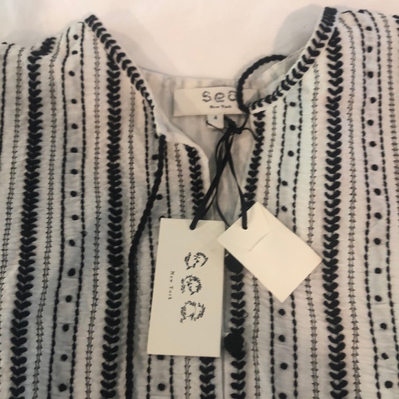 Sea ivory Louisa embroidered top - Picture 2 of 3